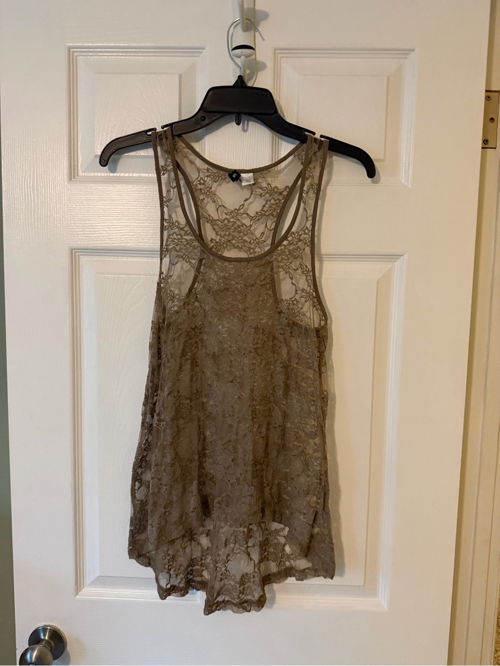 H&M Olive Green Sheer Lace Camisole
